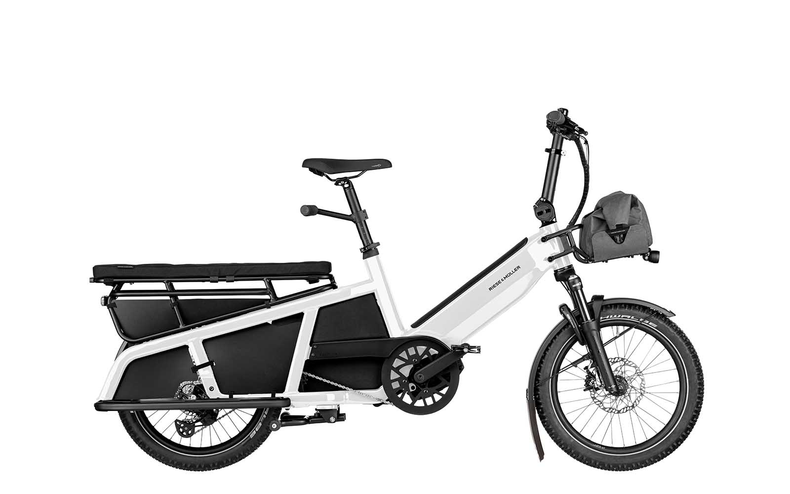 Riese&Müller Multitinker Touring 625Wh Offroad RX Passagier-Kit Front-GT mit Tasche pearl white/black matt 2025