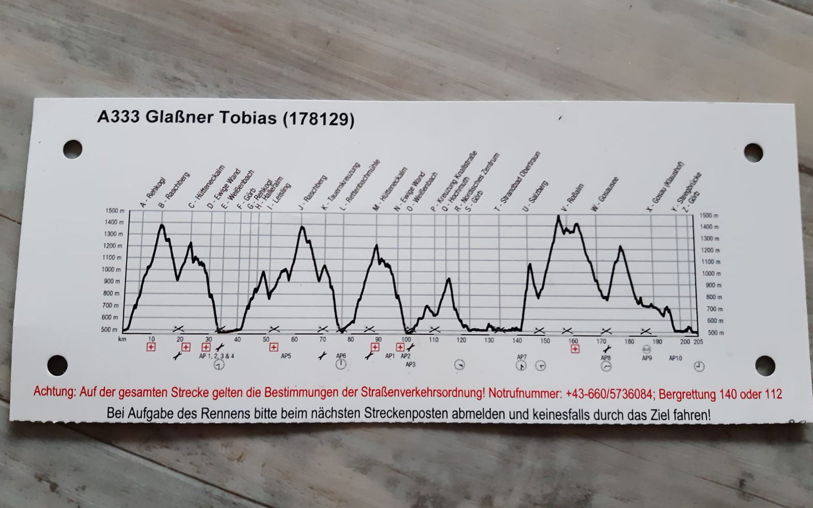 Höhendiagramm Salzkammergut Trophy