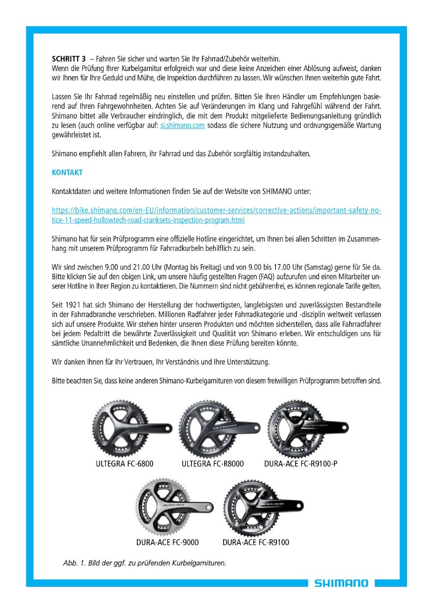 Shimano Kurbelgarnitur Prüfung Austausch 3