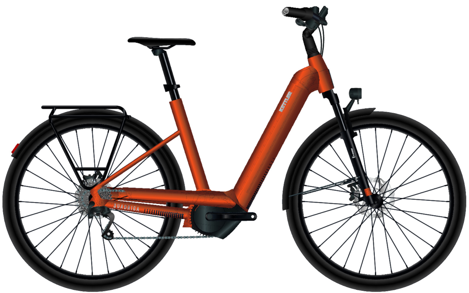 Kettler Alu Rad Quadriga Town & Country P10 625wh Wave Sport Orange Shiny / Black Shiny